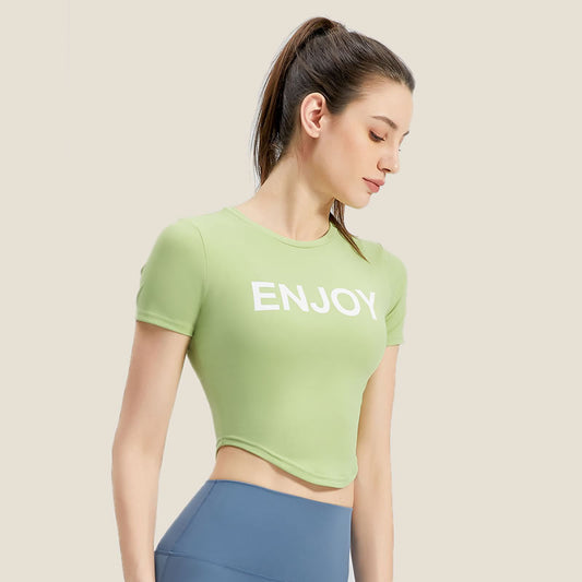 ENY21-059 top Big brand short sleeved women slim, breathable and show their figure
