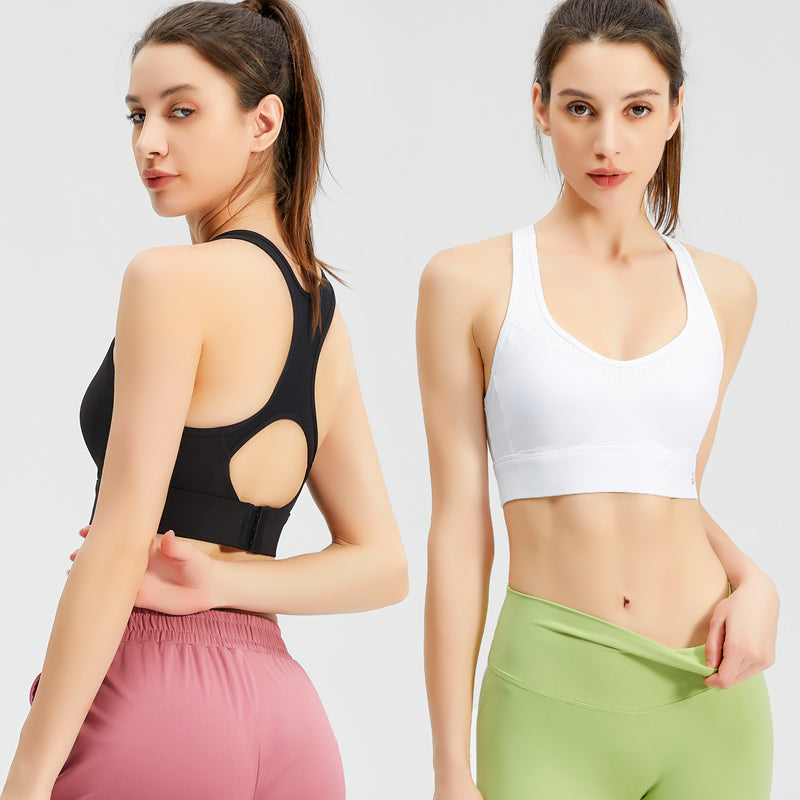 20-037top  one piece Yoga running underwear  Graphic Mesh Insert Sports Bra