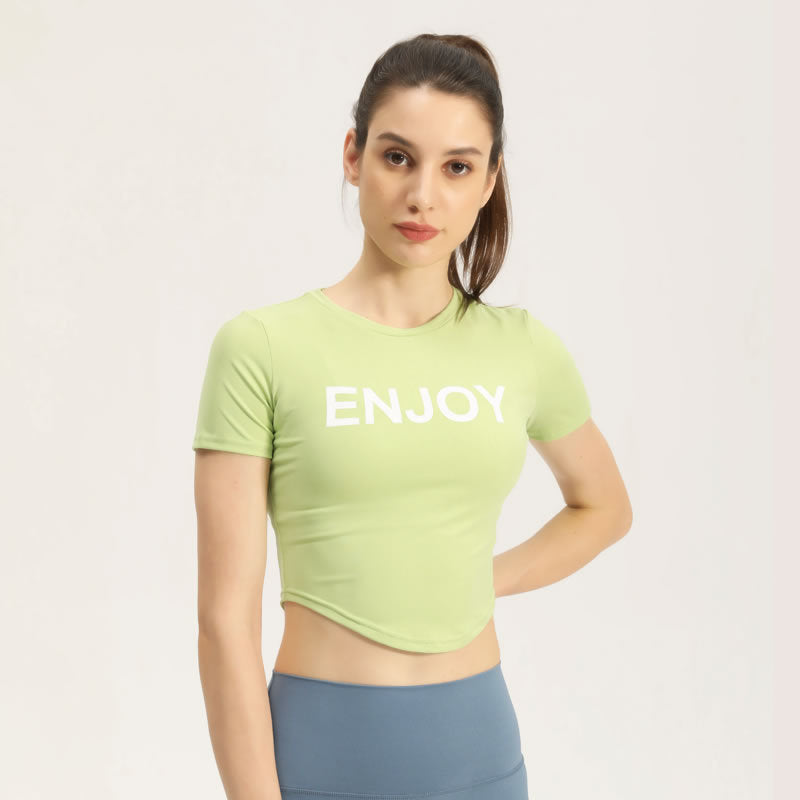 ENY21-059 top Big brand short sleeved women slim, breathable and show their figure