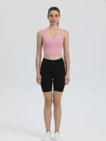 sprort007 粉色 yoga tank top front