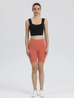 sprort007 黑色 yoga tank top front