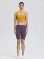 sprort007 柠檬黄 yoga tank top front