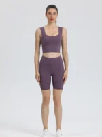 sprort007 紫色 yoga tank top front