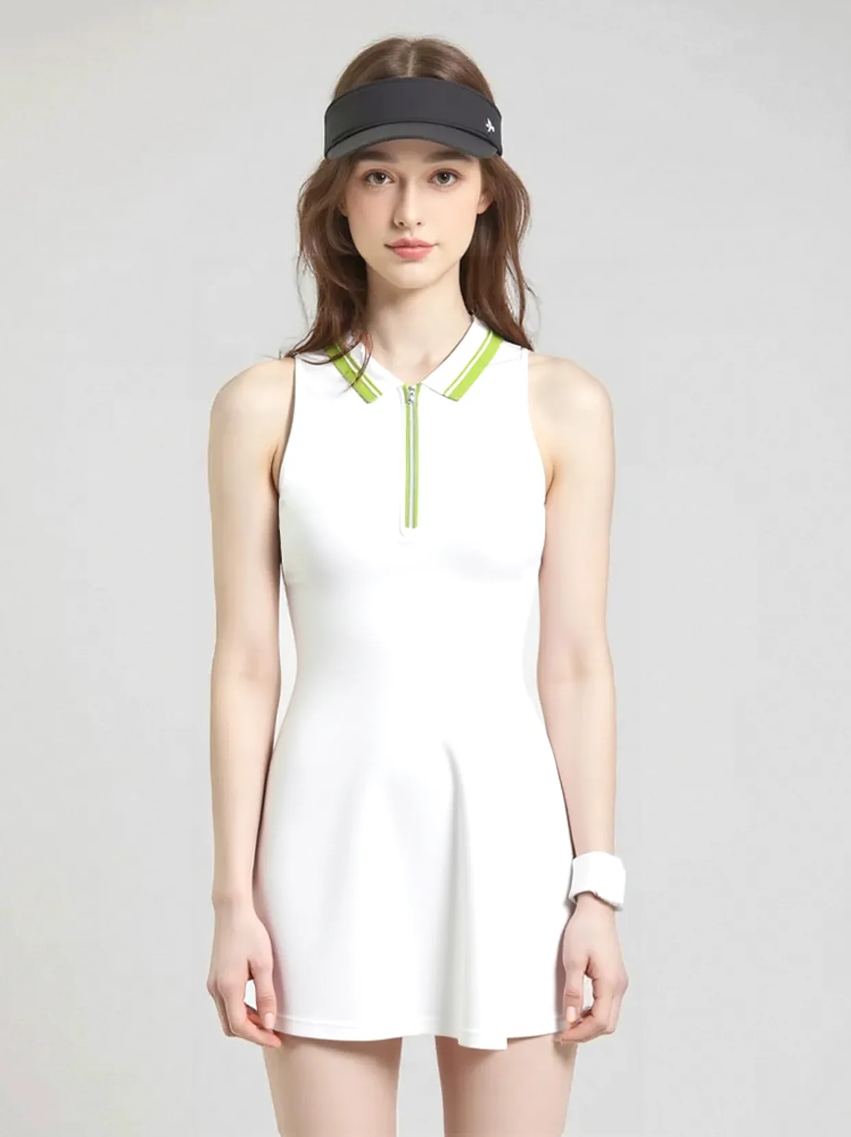 enjoy-yoga-tennis-skirt-372-color01-001 sprort372 白色撞嫩绿色