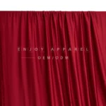 JL01-039 — 40D Lustrous Warp Knit Fabric — hanging fabric on wooden bar